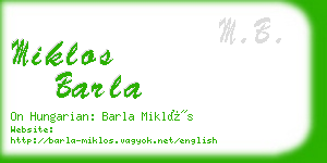 miklos barla business card